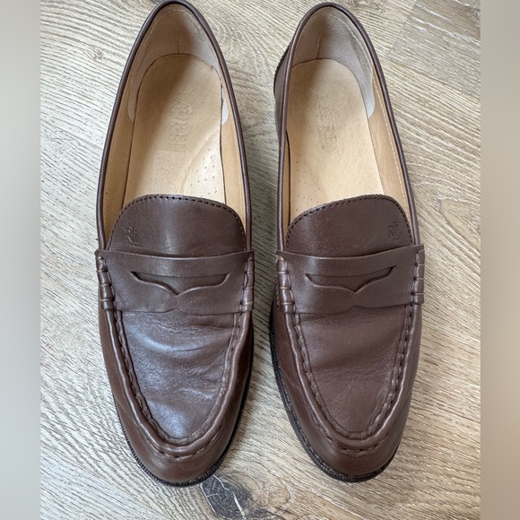 Lauren Ralph Lauren Winnie Burnished Leather Penny Loafers Chestnut Brown 9.5 - Picture 2 of 16